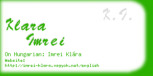 klara imrei business card